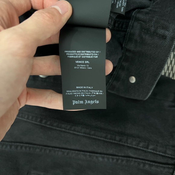 PALM ANGELS HEART PRINTED BLACK DENIM JACKET - Picture 5 of 5